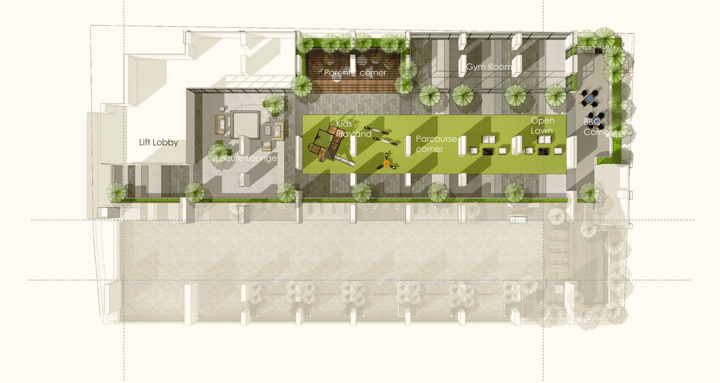 Codrington Residence 10 楼家庭与健身设施平面图