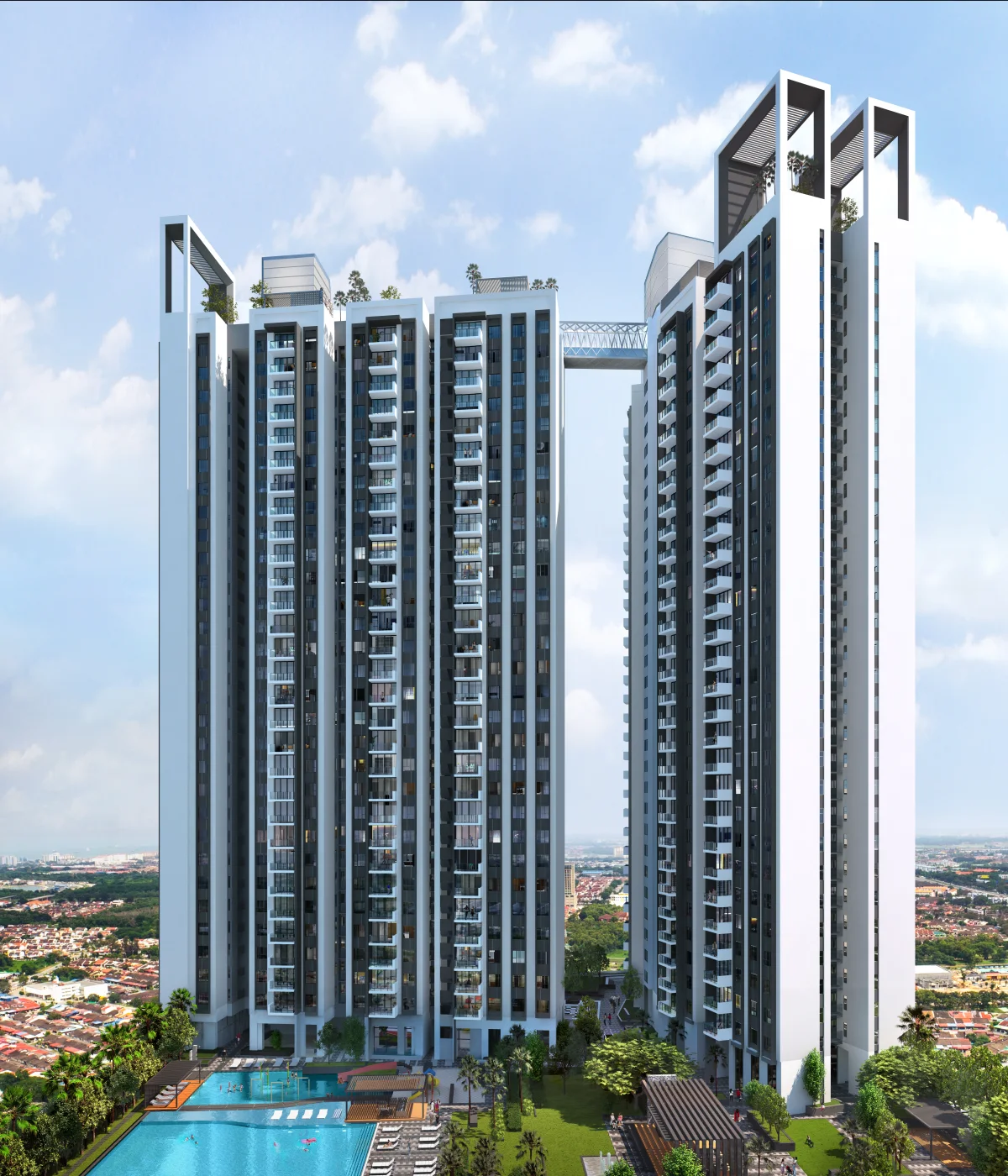 艺术家绘制的GEM Residences塔楼建筑效果图