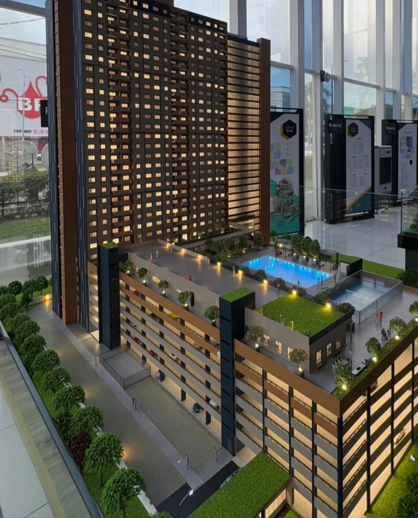 Harbour View Residence楼模，带裙楼设施
