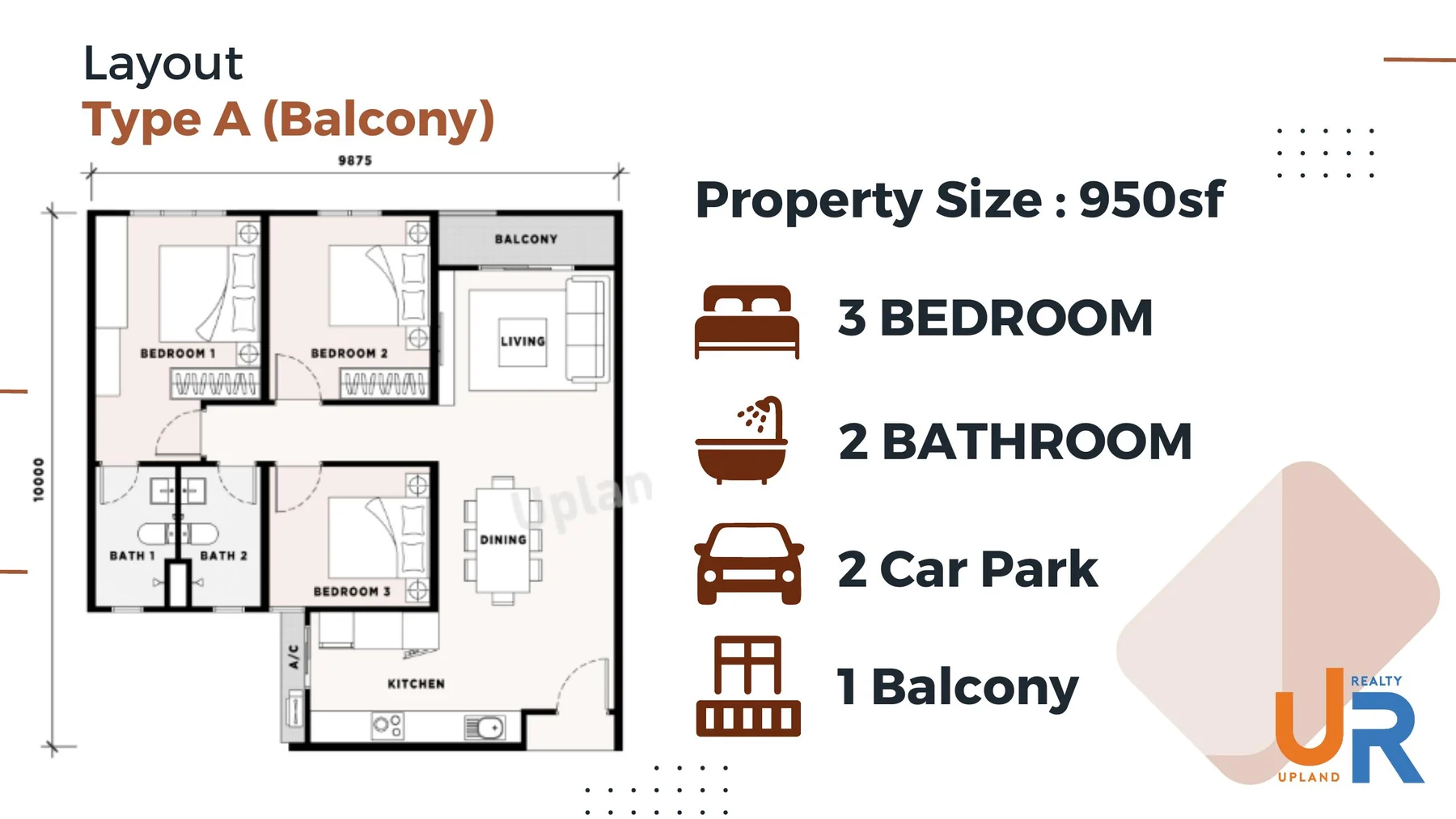 Harbour View ResidenceA 型单位平面图放大图