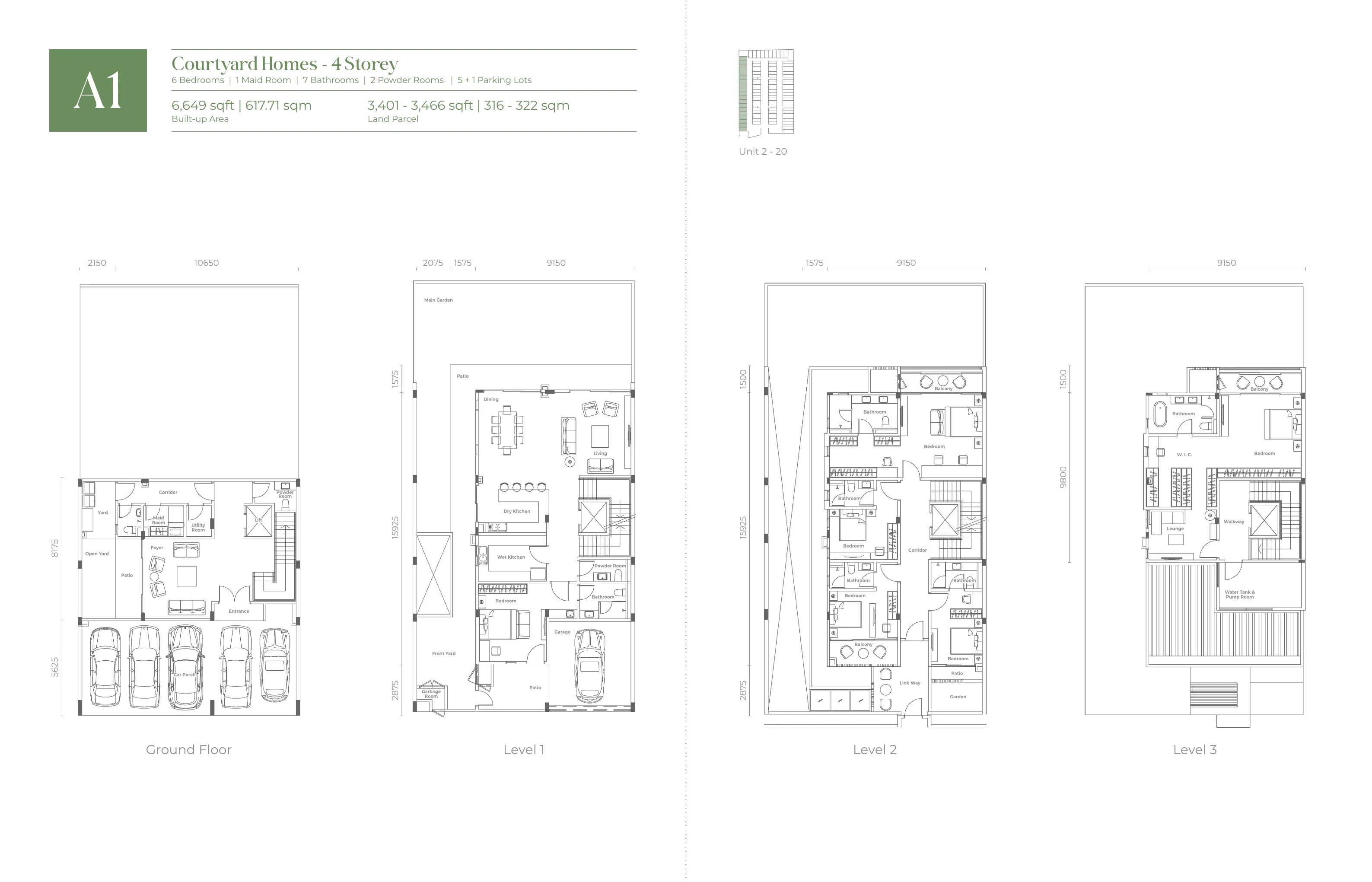 官方 Jesselton Courtyard 住宅 A1 四层平面图