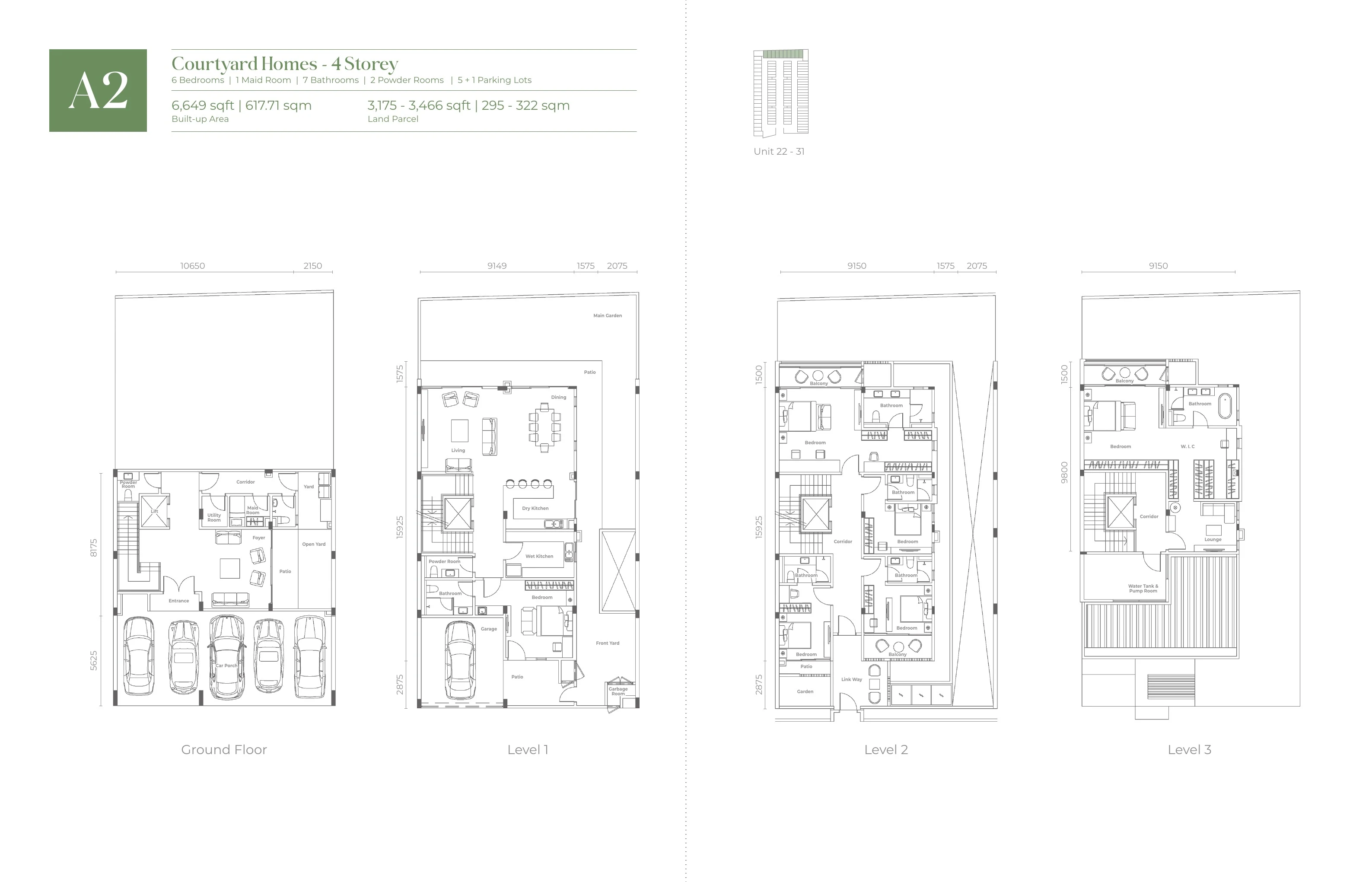 官方 Jesselton Courtyard 住宅 A2 四层平面图