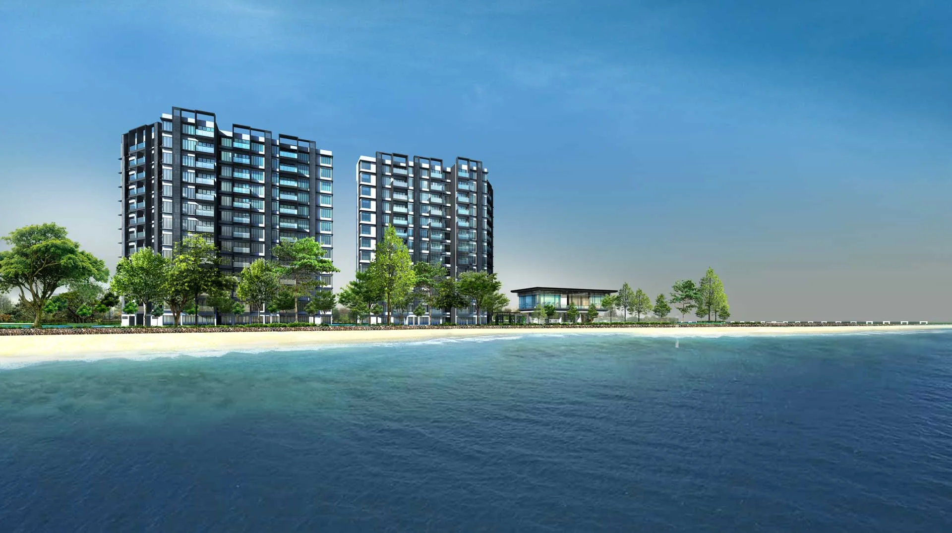 海岸线旁的Marina Residence会所艺术家印象