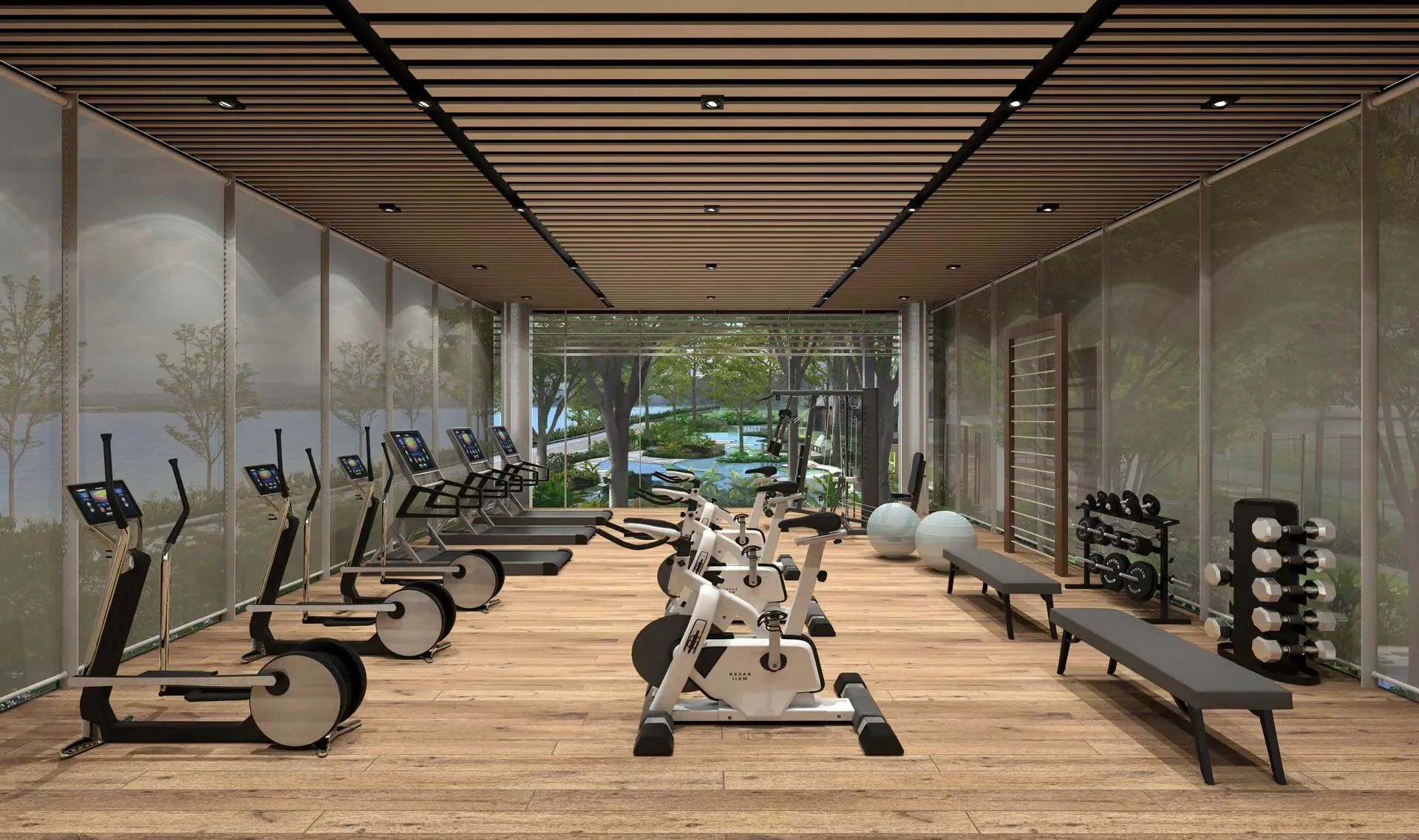Marina Residence 健身房室内艺术家效果图
