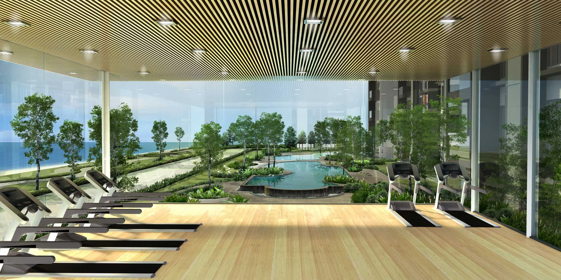 Marina Residence 健身房俯瞰景观效果图