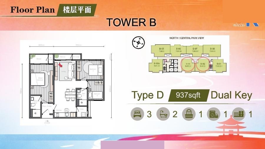 Mezon B座D 型露台官方楼层平面图