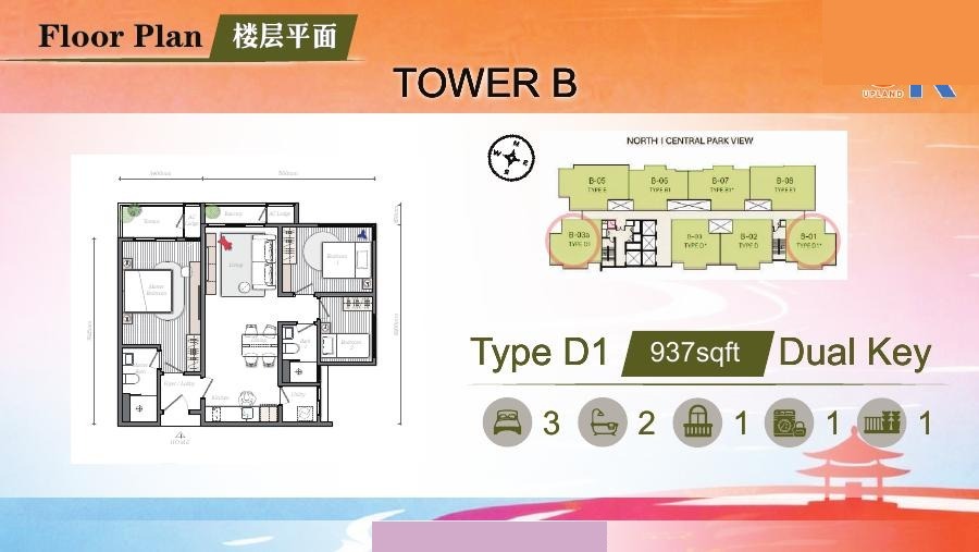 Mezon B座 D1 露台正式楼层平面图