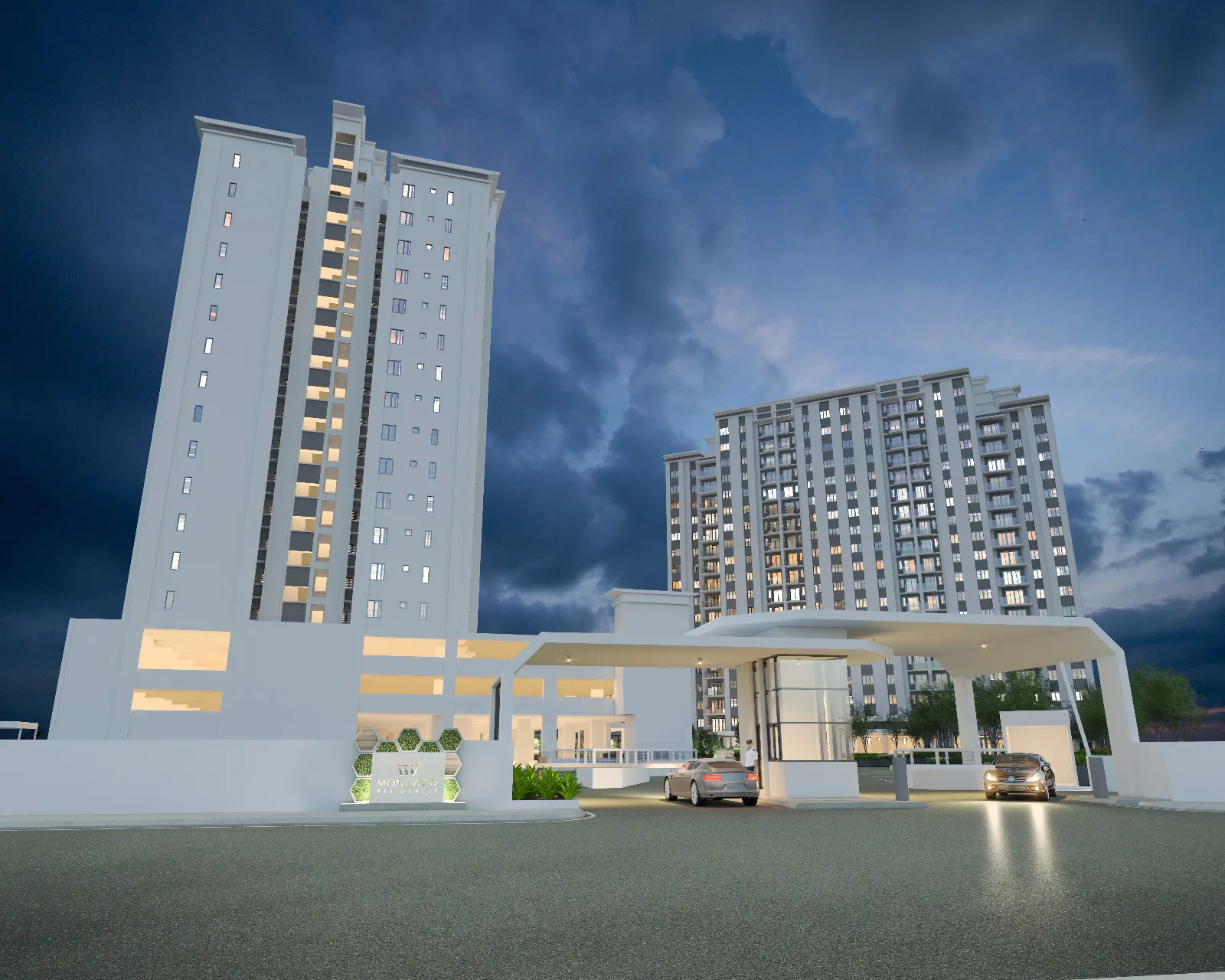 Montview Residence 入口立面效果图