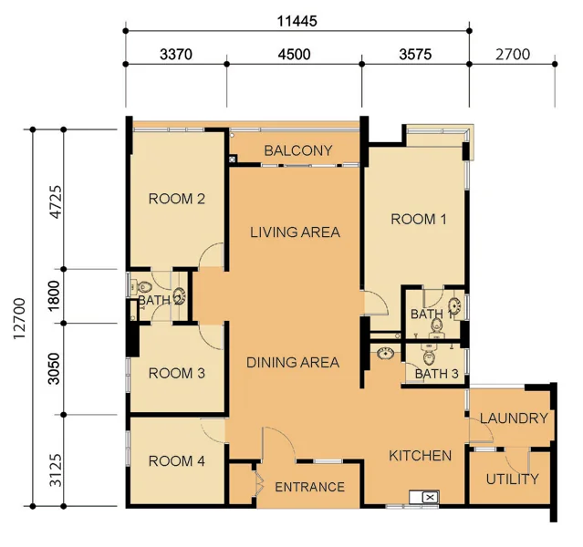 Official Primero Heights Type C floor plan