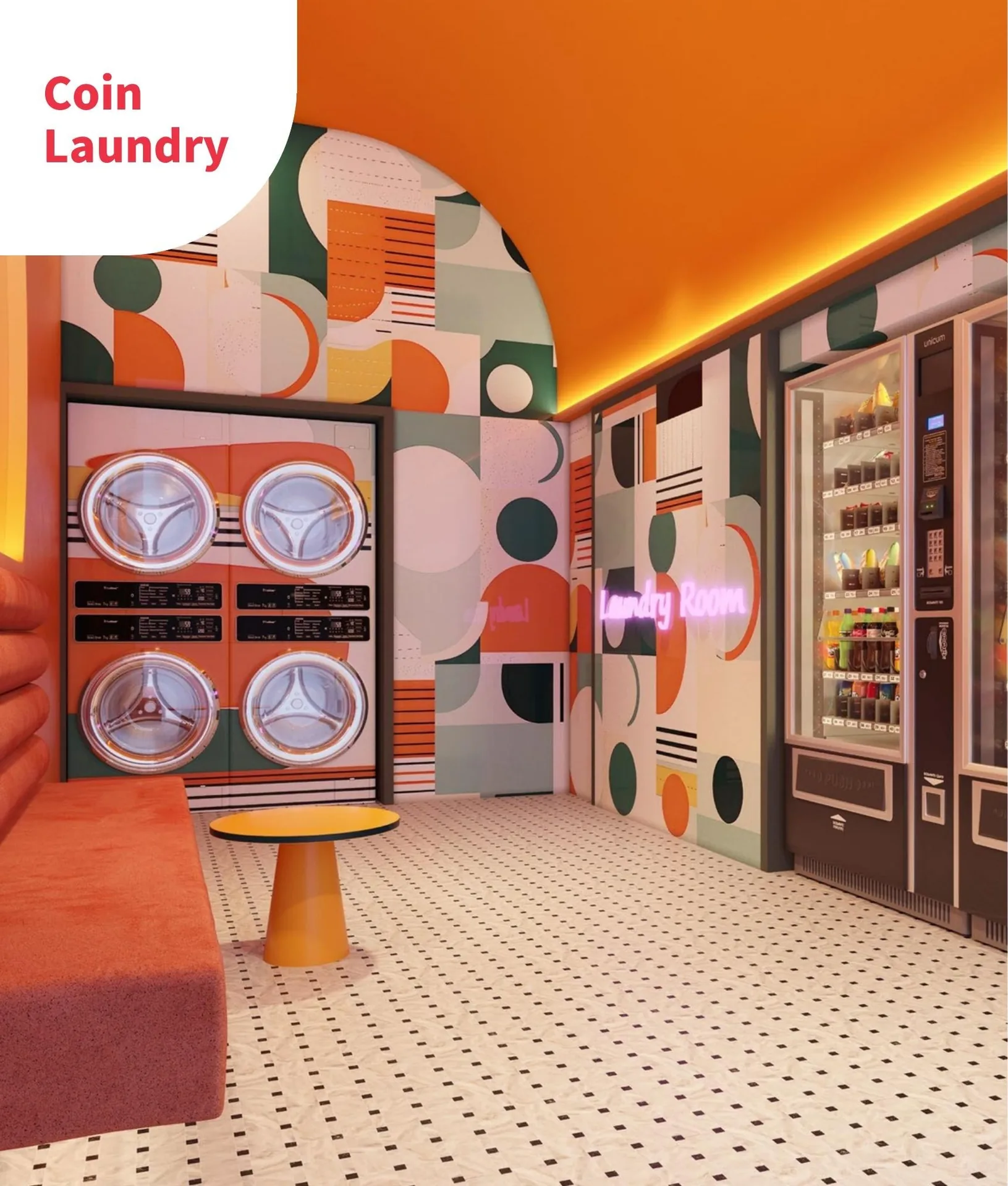 Seiras Residences — Facility coin laundry split