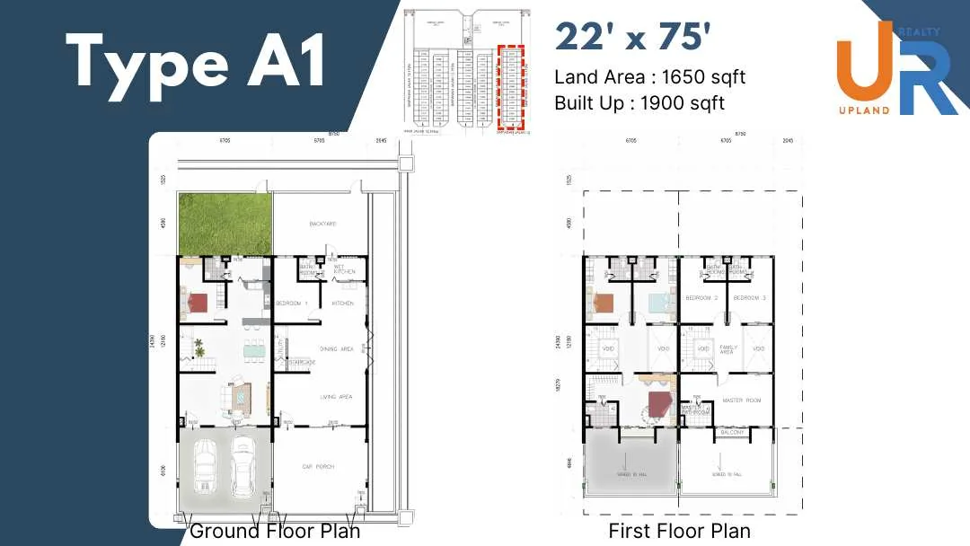 Official Taman Perdana Putera Phase 1 · Type A1 floor plan