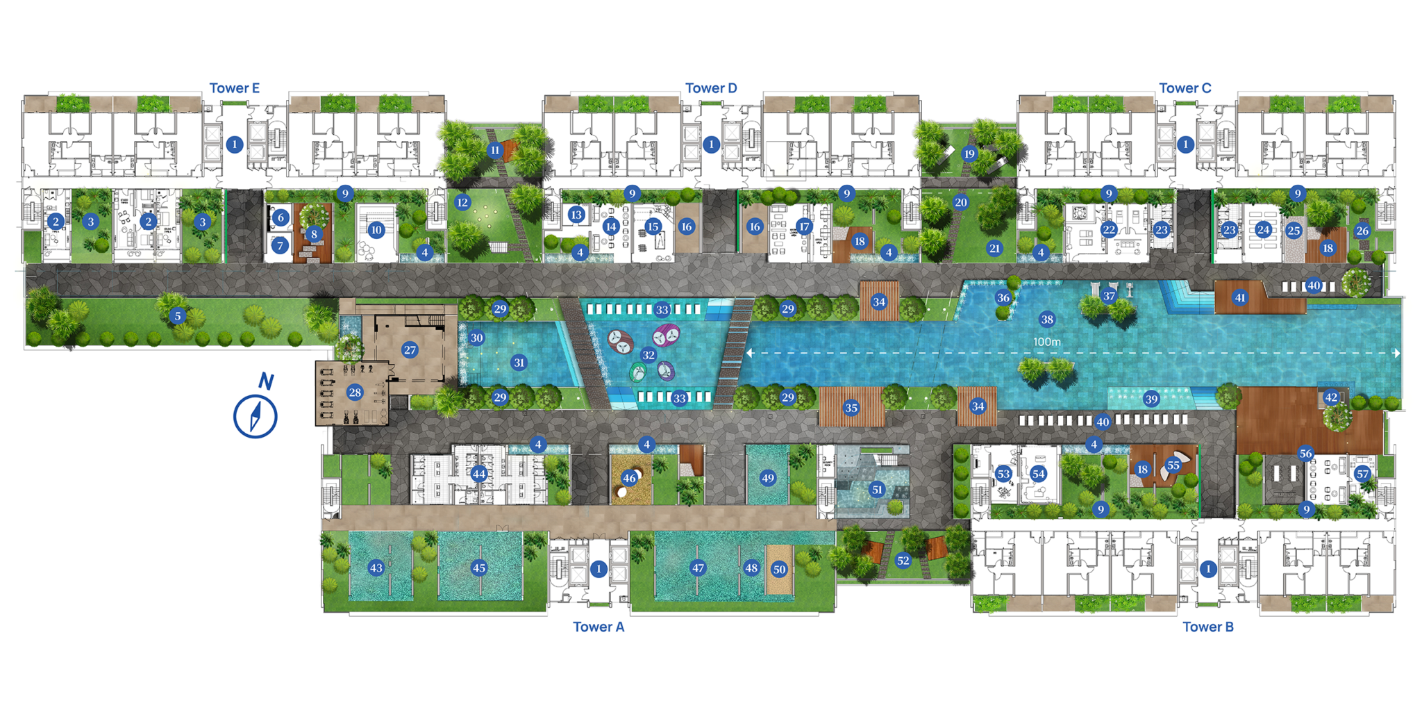 Vertu Resort 官方 8 楼设施平面图