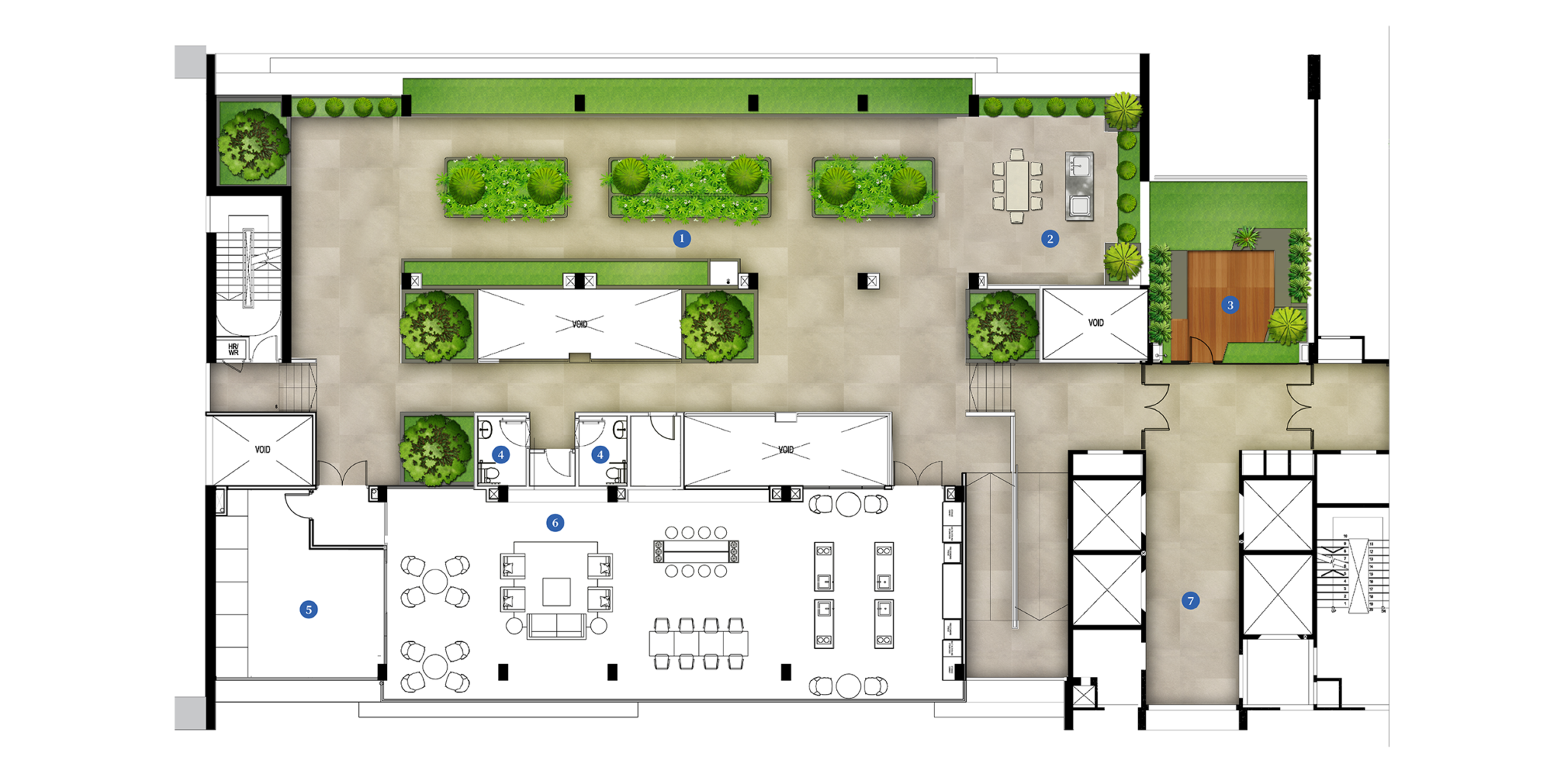 Vertu Resort 官方 B 座 34 楼设施平面图